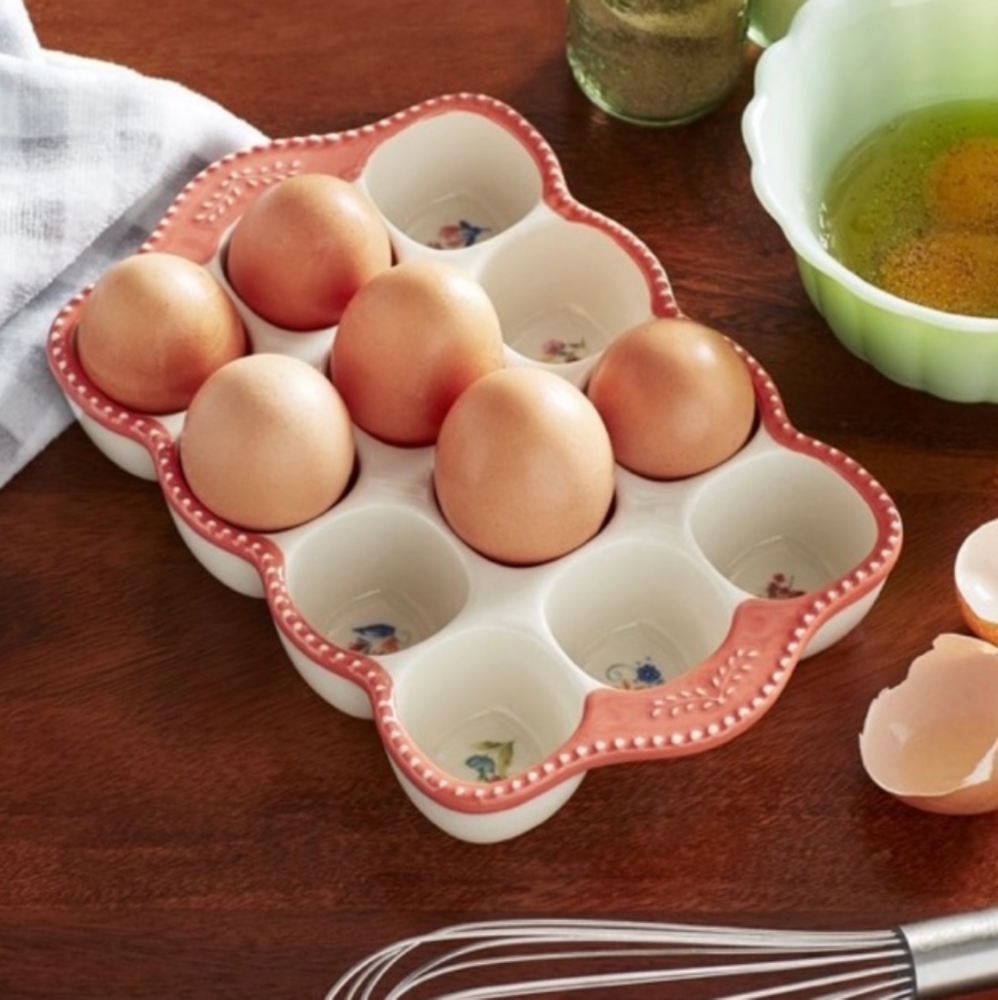 🌺 New Pioneer Woman Blooming Bouquet Egg Holder Display Tray, Pink